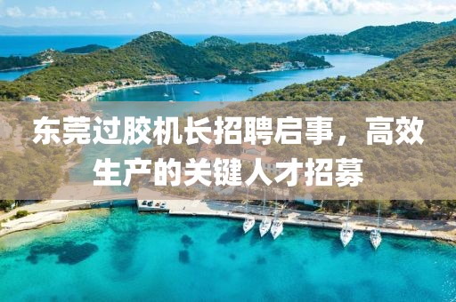 東莞過膠機長招聘啟事，高效生產(chǎn)的關鍵人才招募