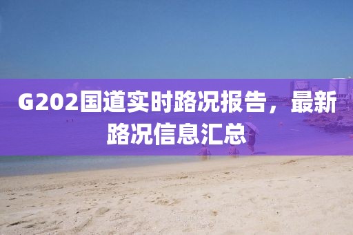 G202國道實時路況報告，最新路況信息匯總
