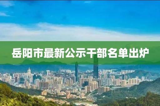 岳陽市最新公示干部名單出爐