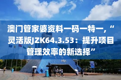 澳門管家婆資料一碼一特一,“靈活版JZK64.3.53：提升項(xiàng)目管理效率的新選擇”