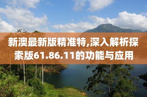 新澳最新版精準(zhǔn)特,深入解析探索版61.86.11的功能與應(yīng)用